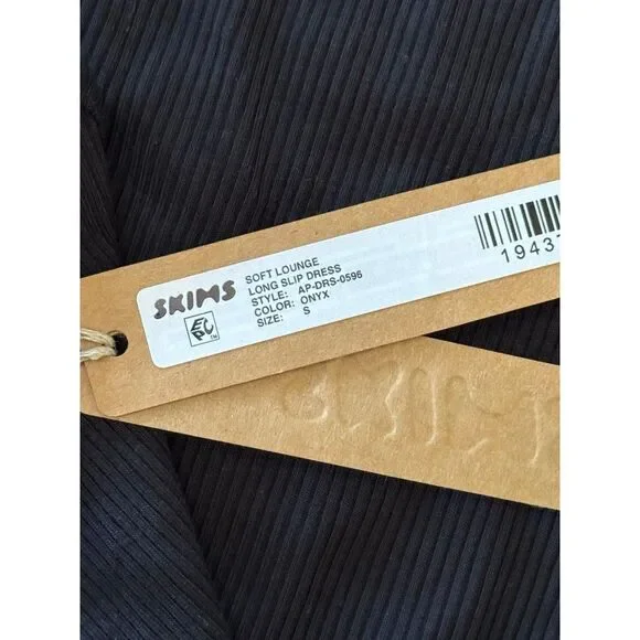 Skims Soft Lounge Long Slip Dress Onyx Size Small - Picture 11 of 12